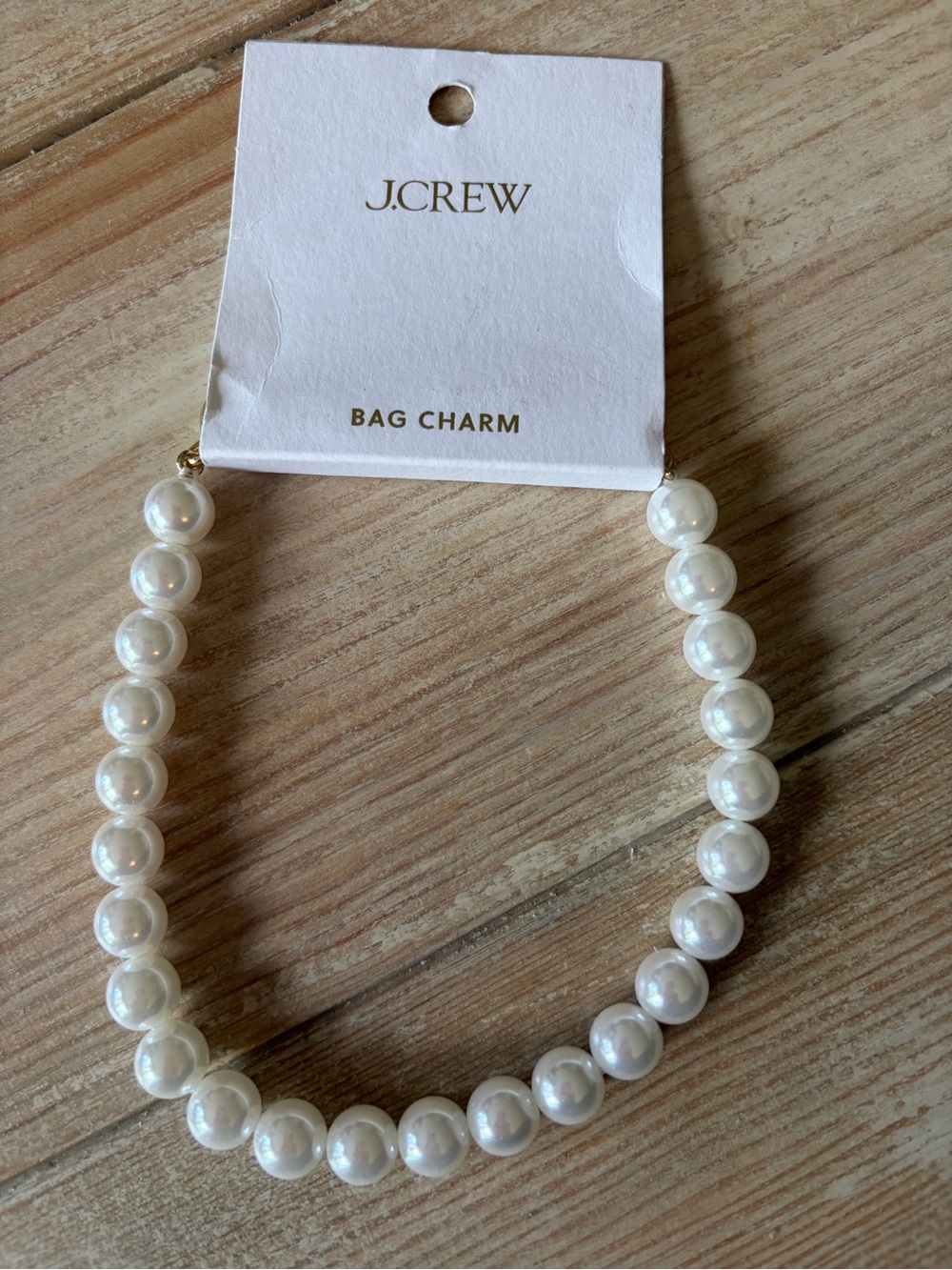 J. Crew White Faux Pearl Bag Charm